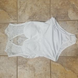 Sexy white lace body suit
